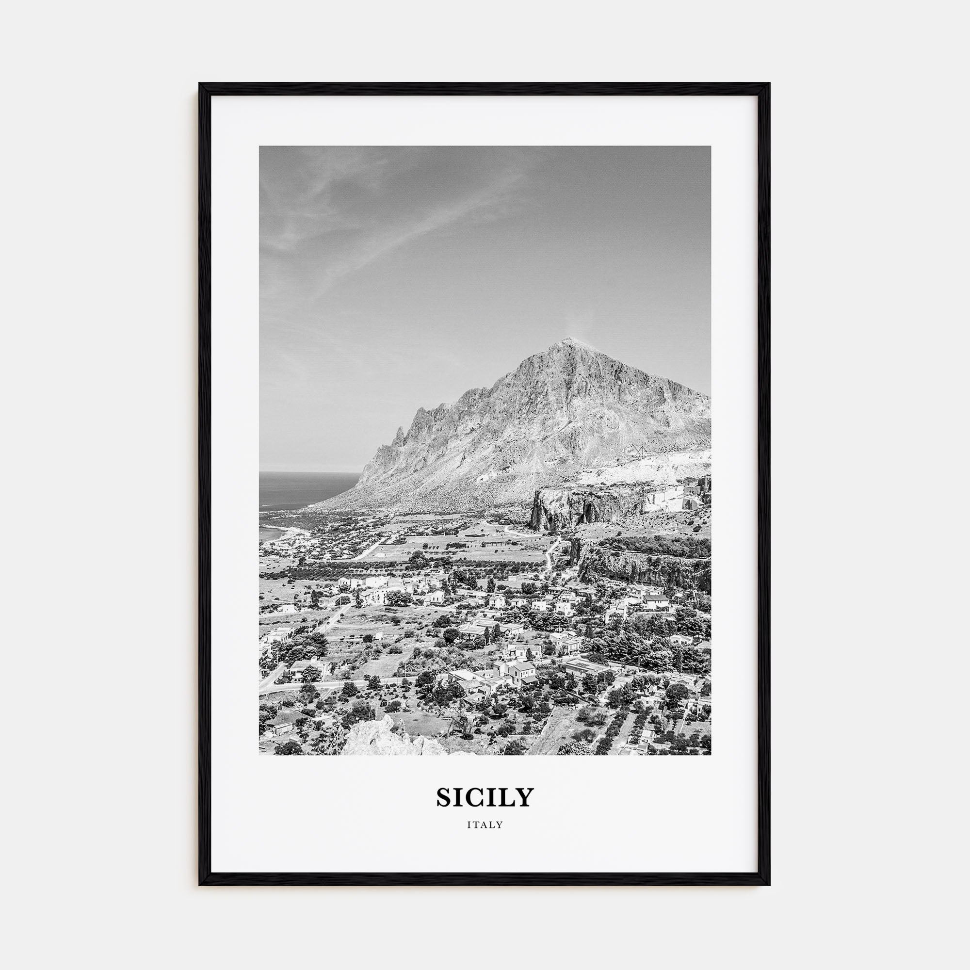 Sicily Portrait B&W No 1 Poster