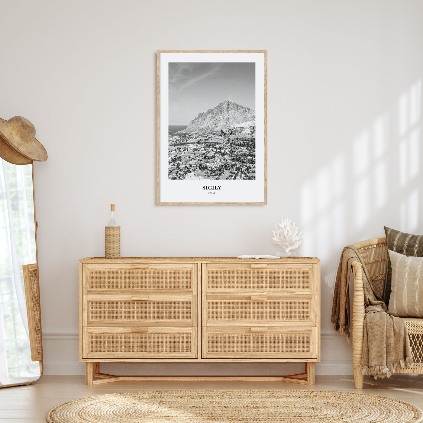 Sicily Portrait B&W No 1 Poster