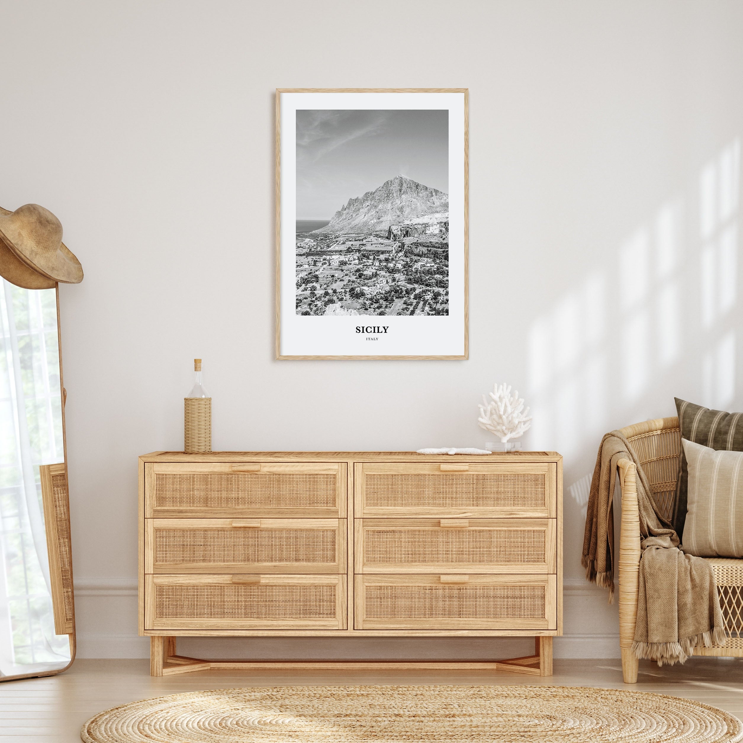 Sicily Portrait B&W No 1 Poster
