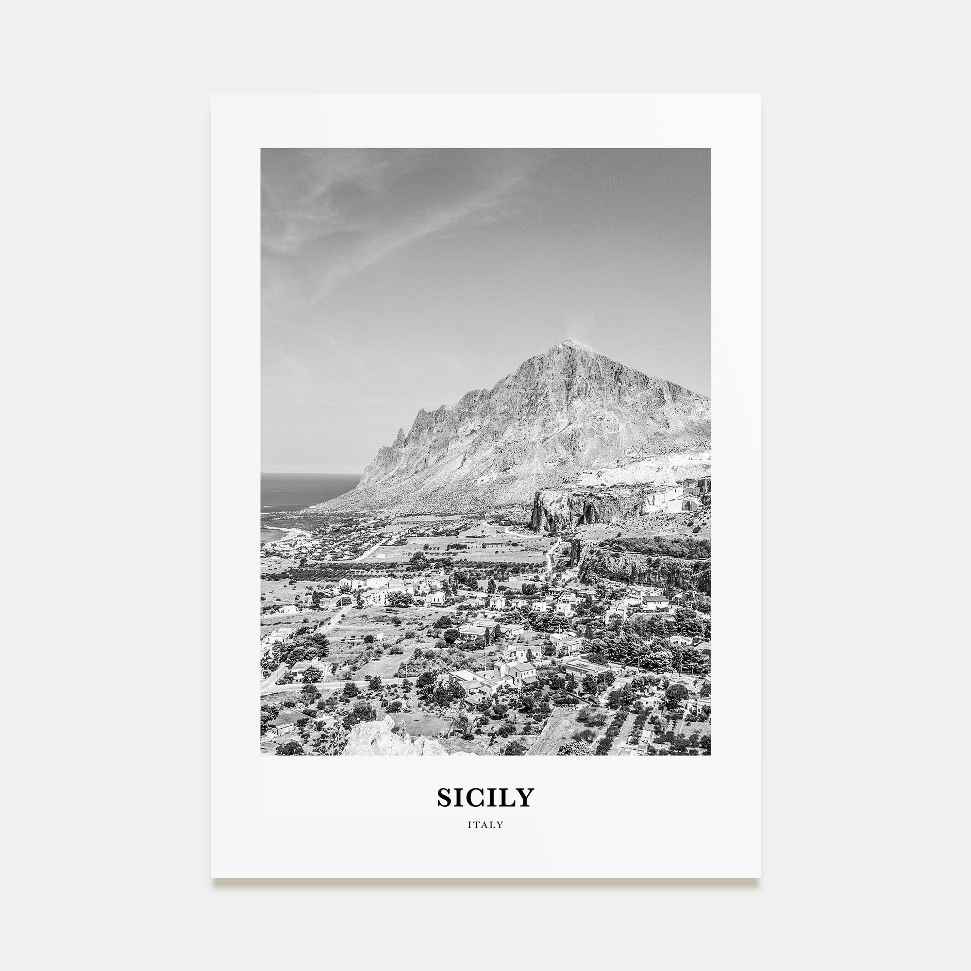 Sicily Portrait B&W No 1 Poster