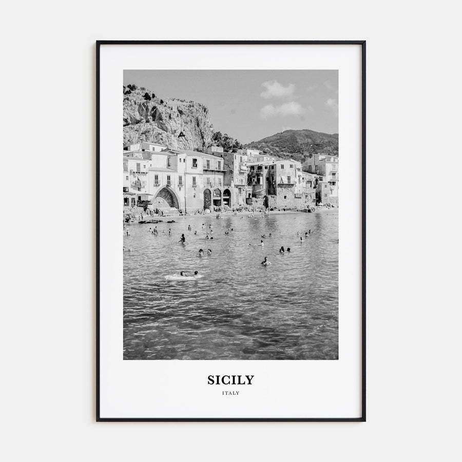 Sicily Portrait B&W No 2 Poster