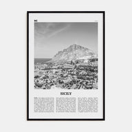 Sicily Travel B&W No 2 Poster