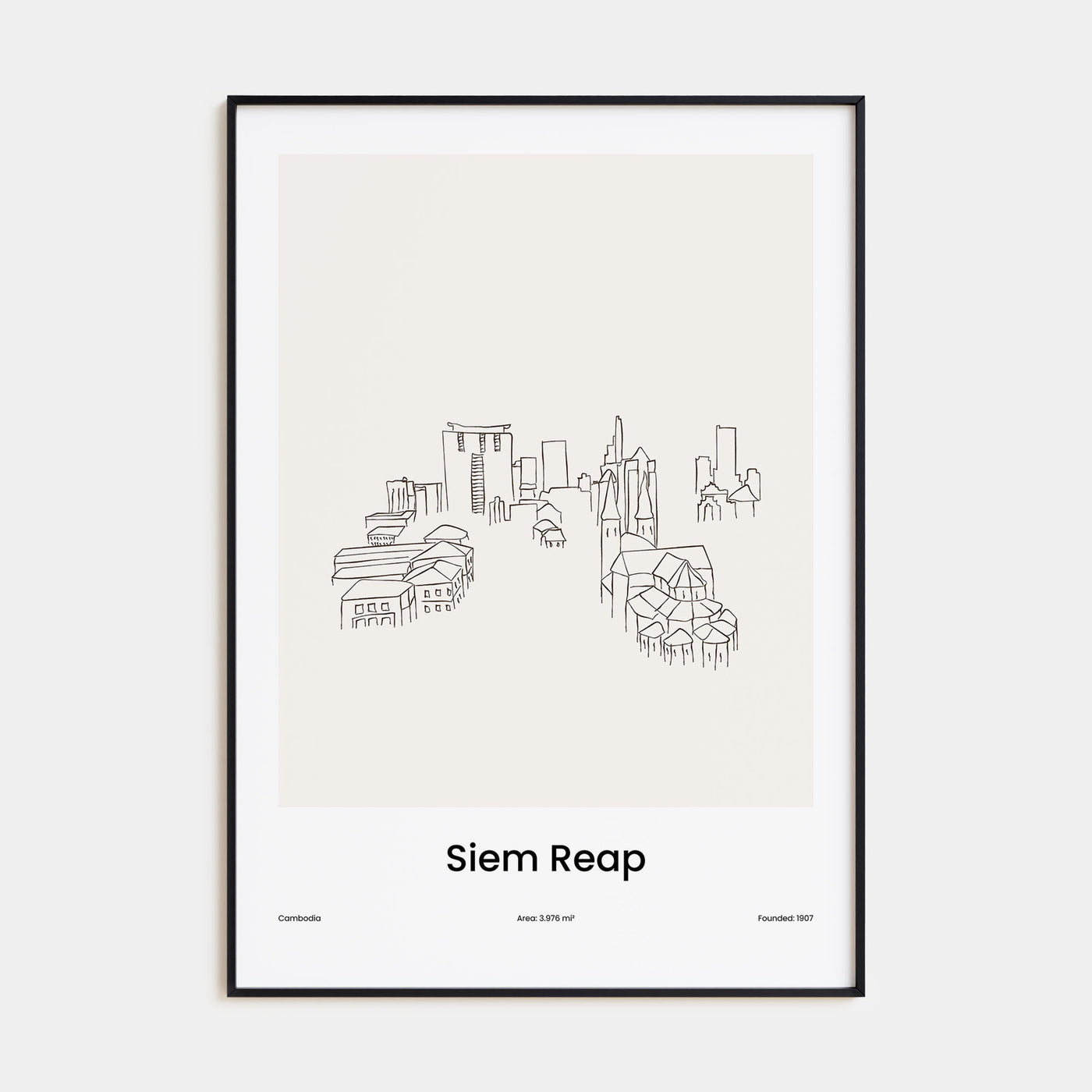 Siem Reap Drawn Poster