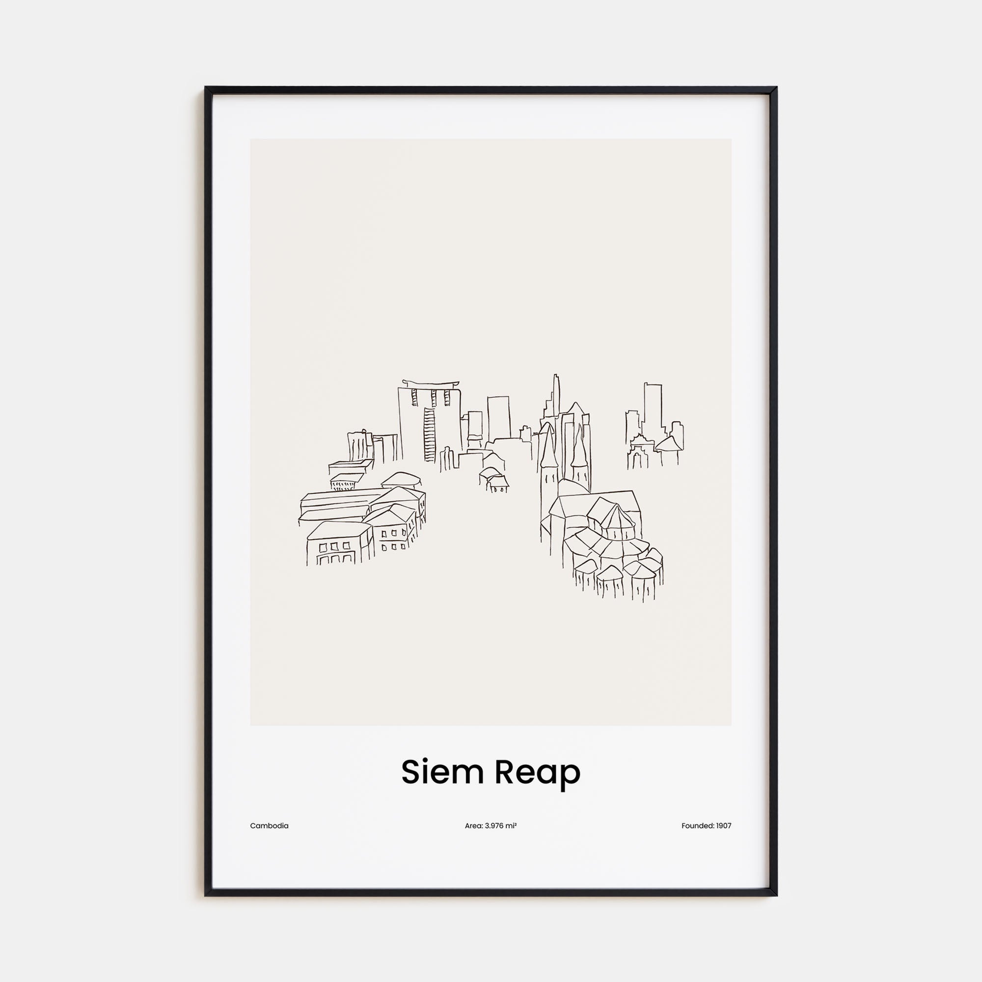 Siem Reap Drawn Poster