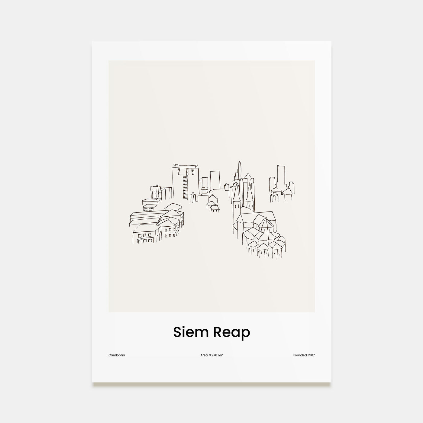 Siem Reap Drawn Poster