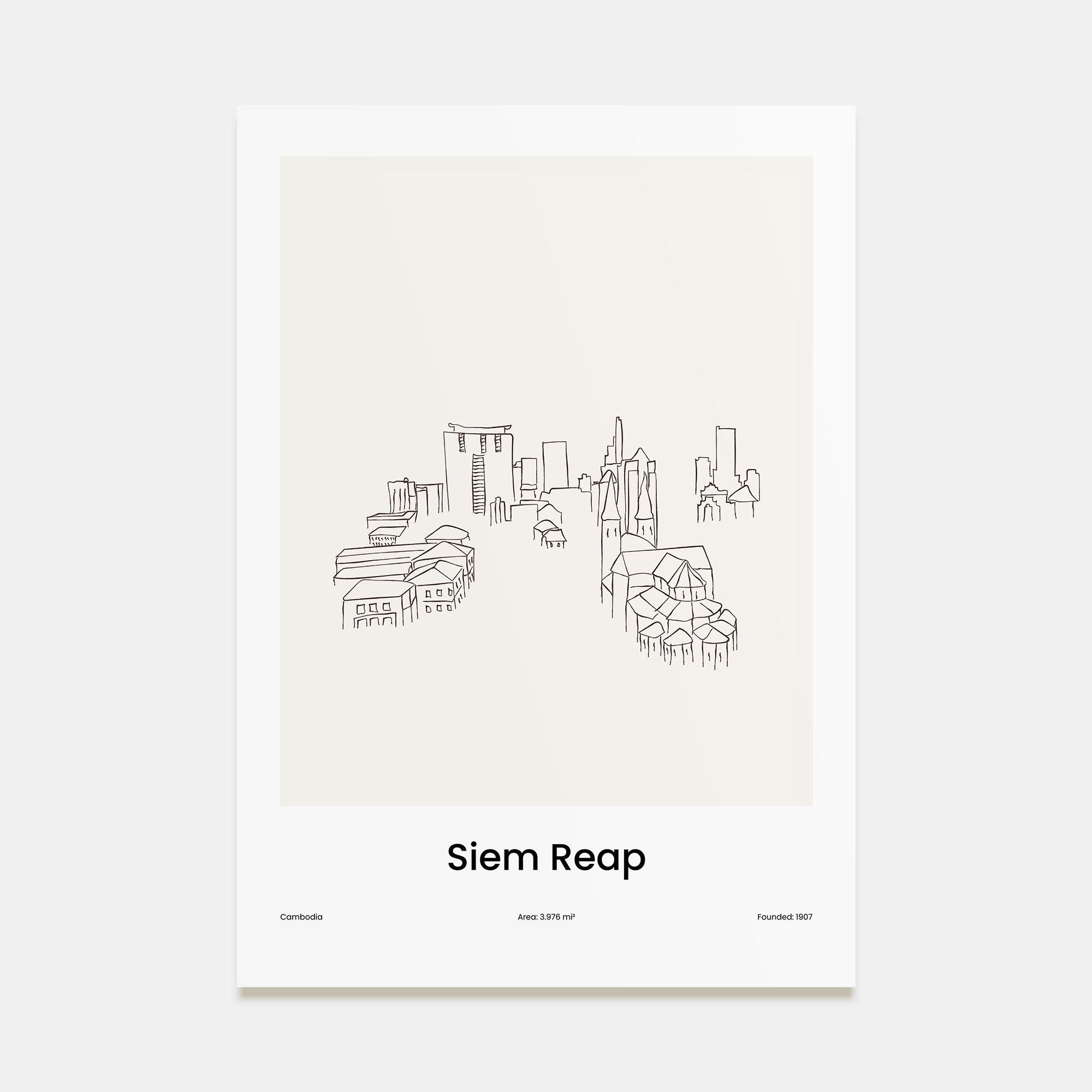 Siem Reap Drawn Poster