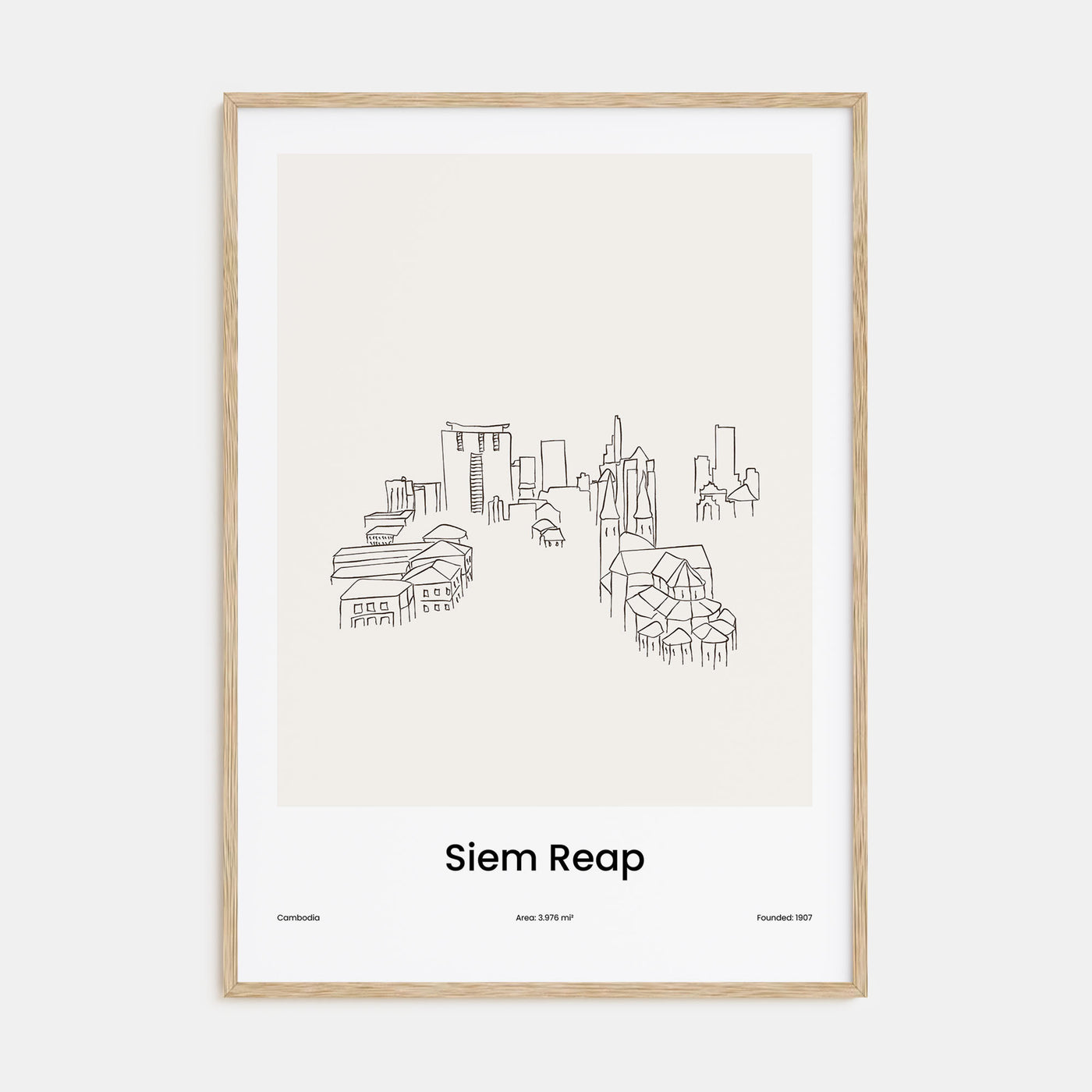 Siem Reap Drawn Poster