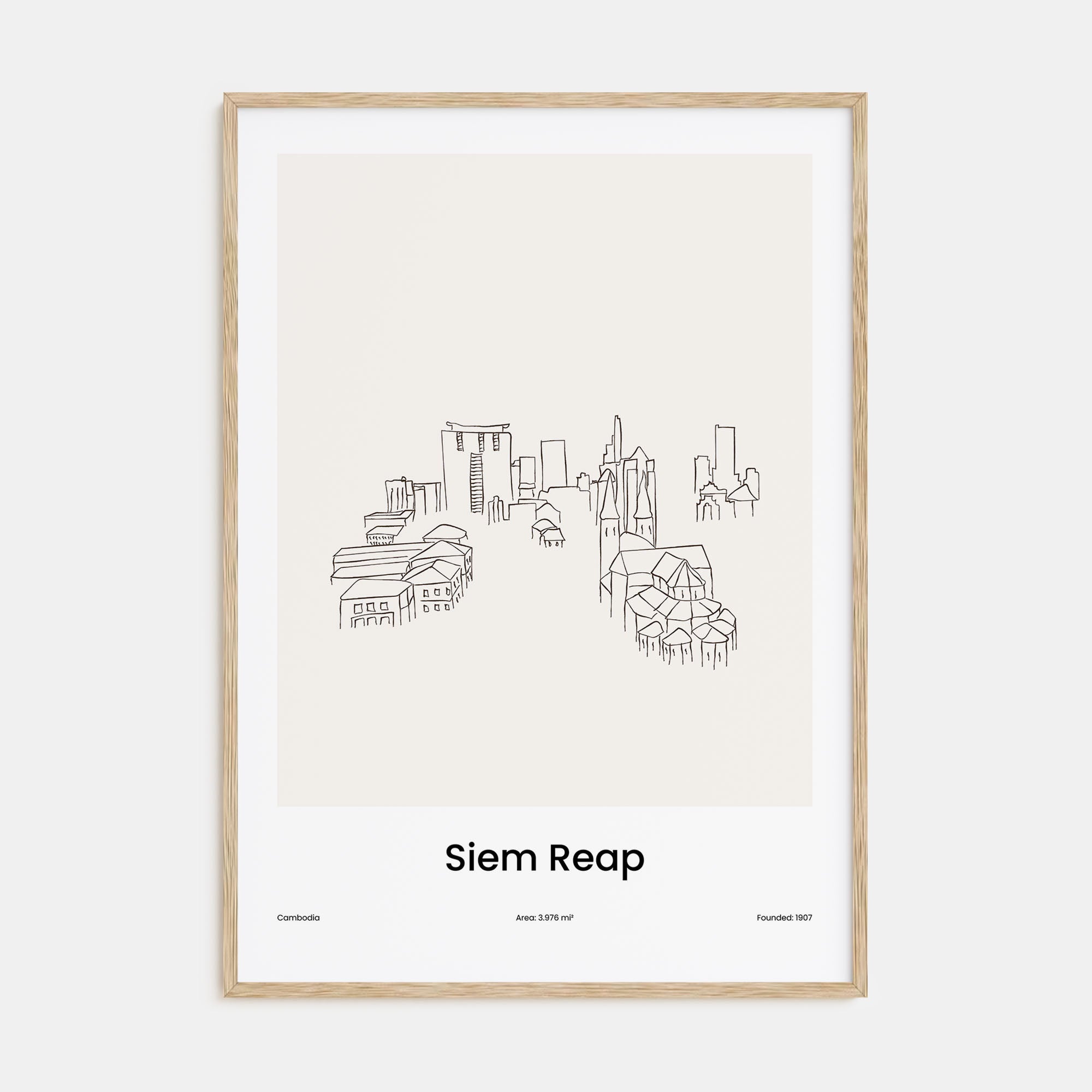 Siem Reap Drawn Poster
