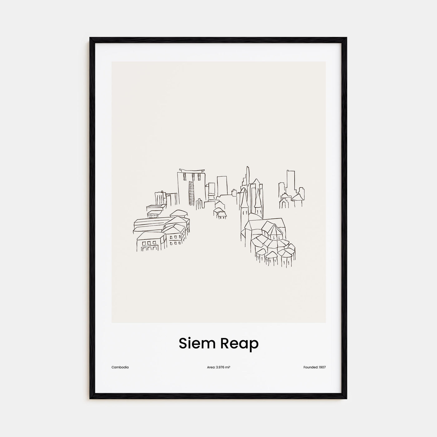 Siem Reap Drawn Poster