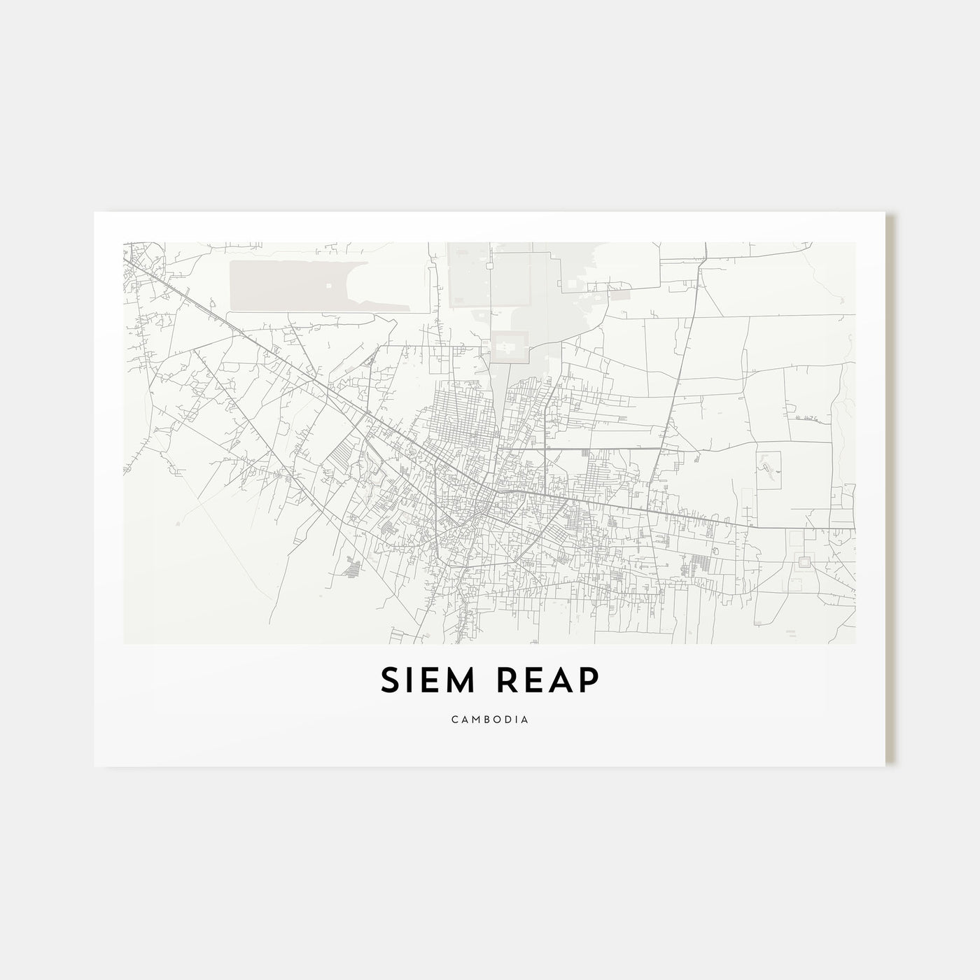 Siem Reap Map Landscape Poster