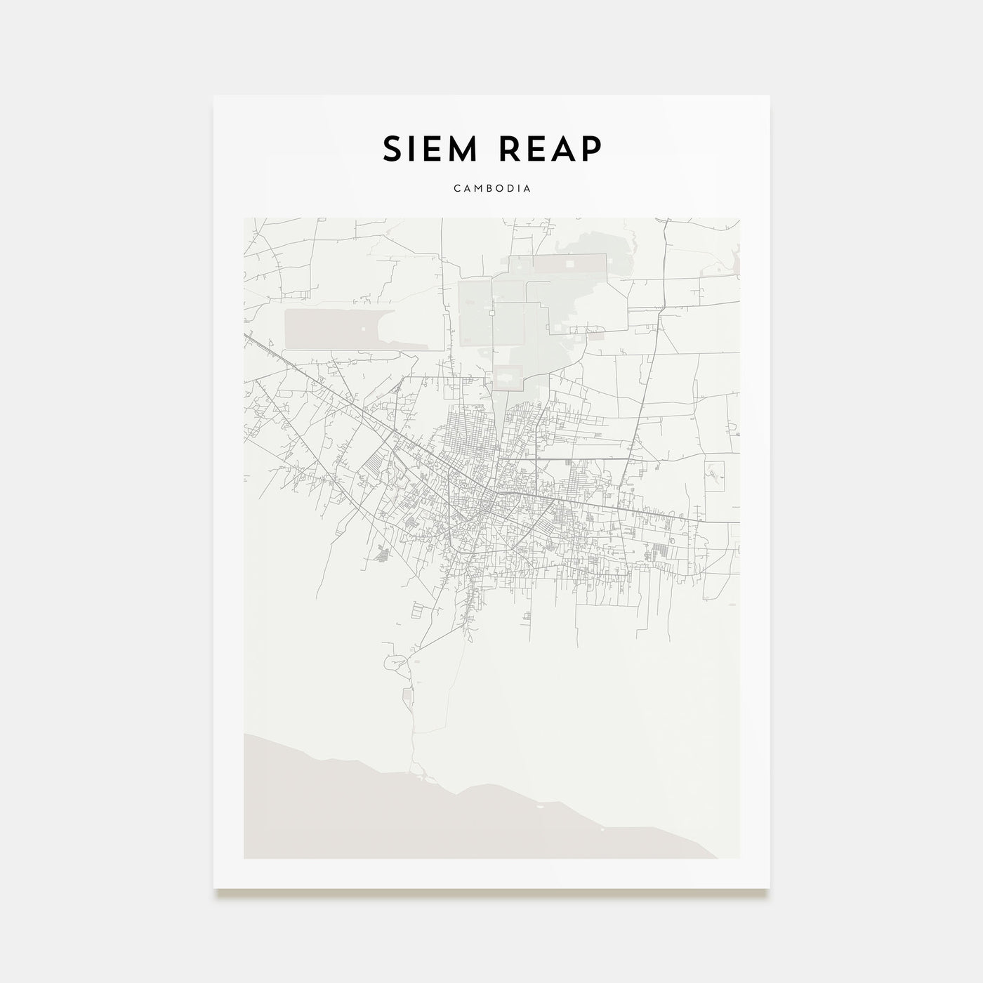 Siem Reap Map Portrait Poster