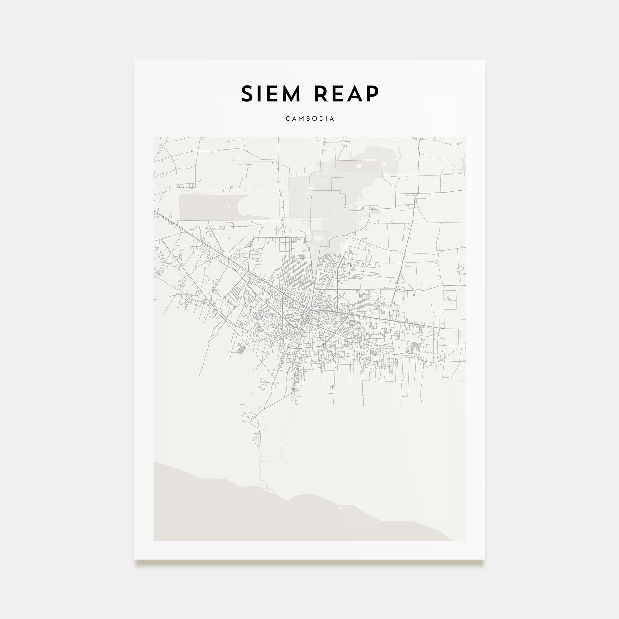Siem Reap Map Portrait Poster