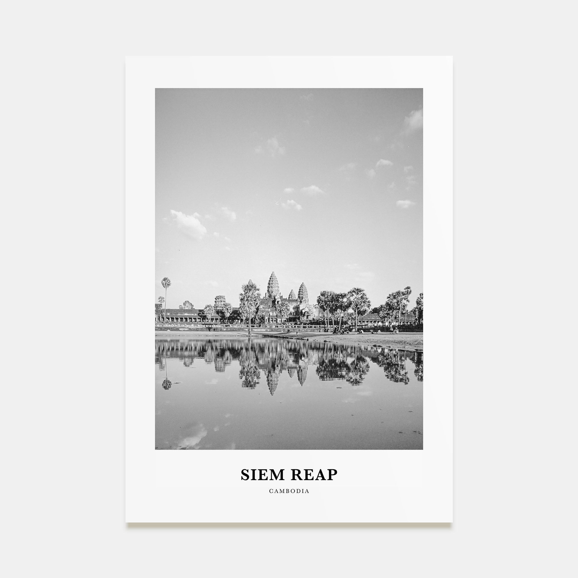 Siem Reap Portrait B&W Poster