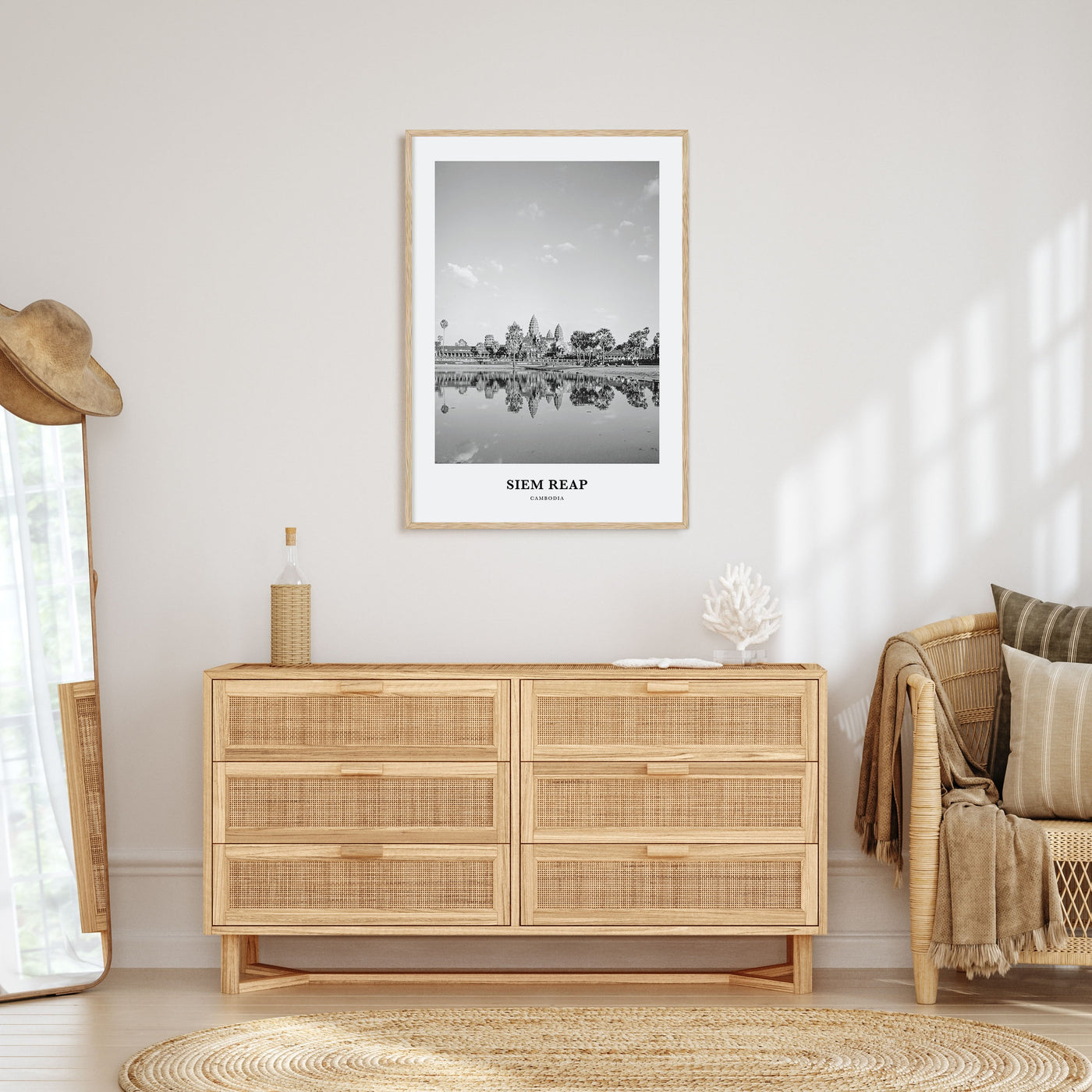 Siem Reap Portrait B&W Poster