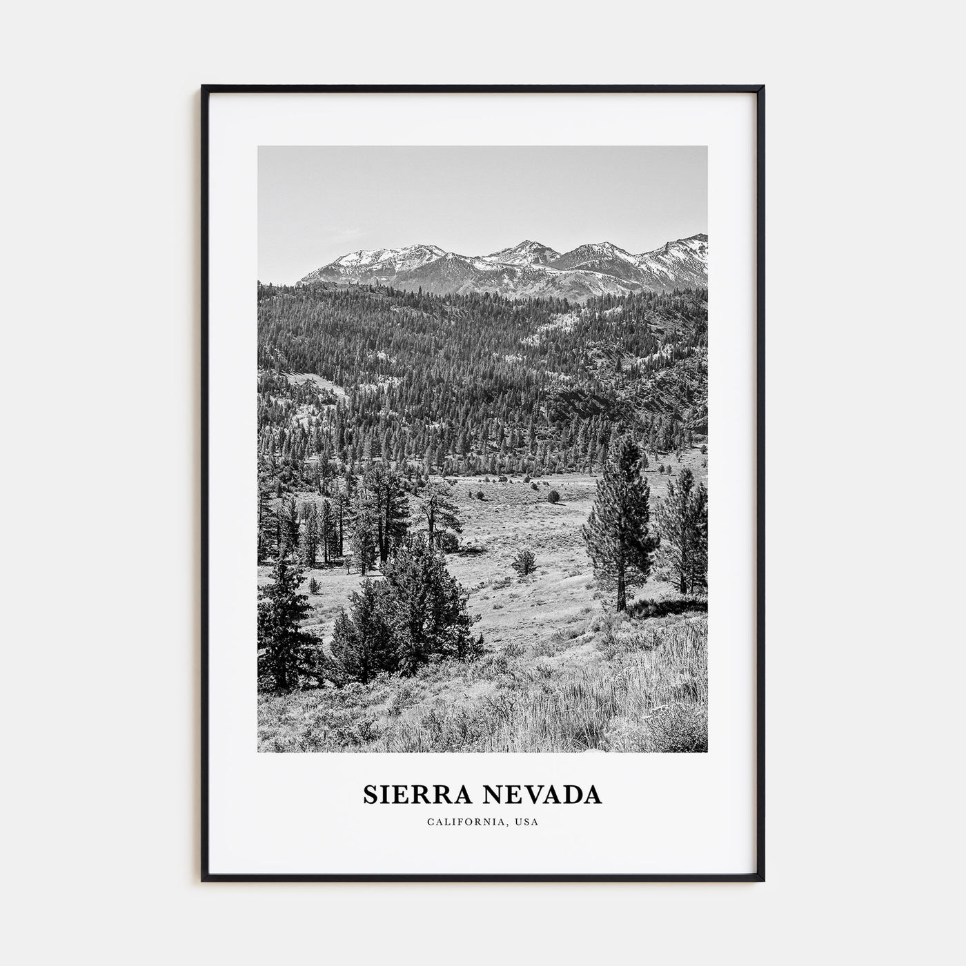 Sierra Nevada Portrait B&W Poster