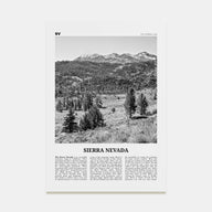 Sierra Nevada Travel B&W Poster