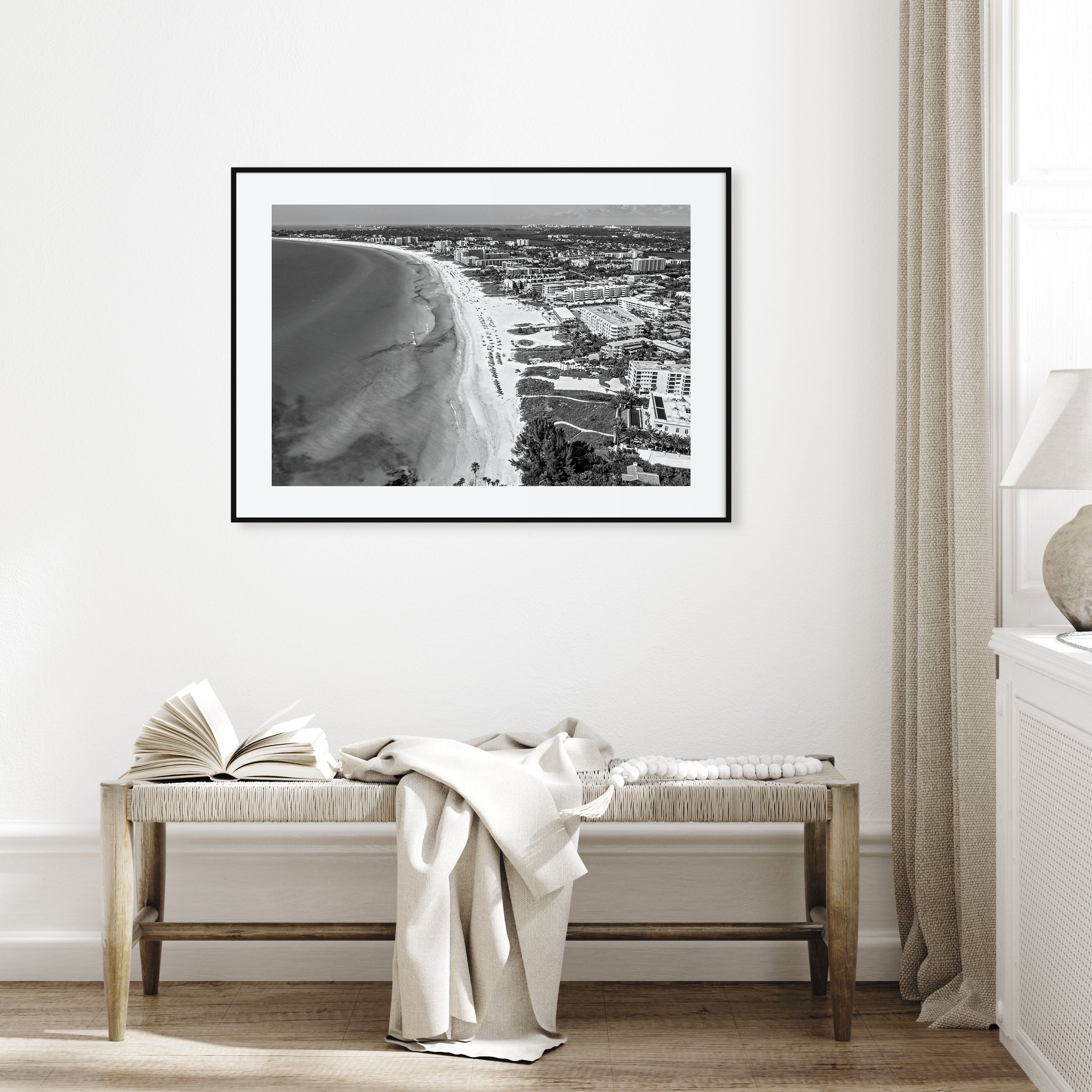 Siesta Key Landscape B&W Poster