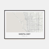 Siesta Key Map Landscape Poster