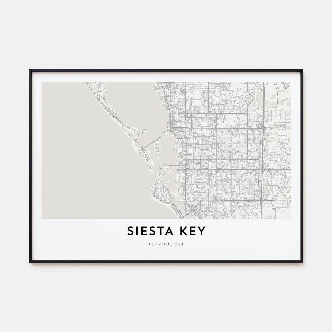 Siesta Key Map Landscape Poster