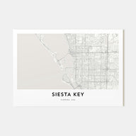 Siesta Key Map Landscape Poster