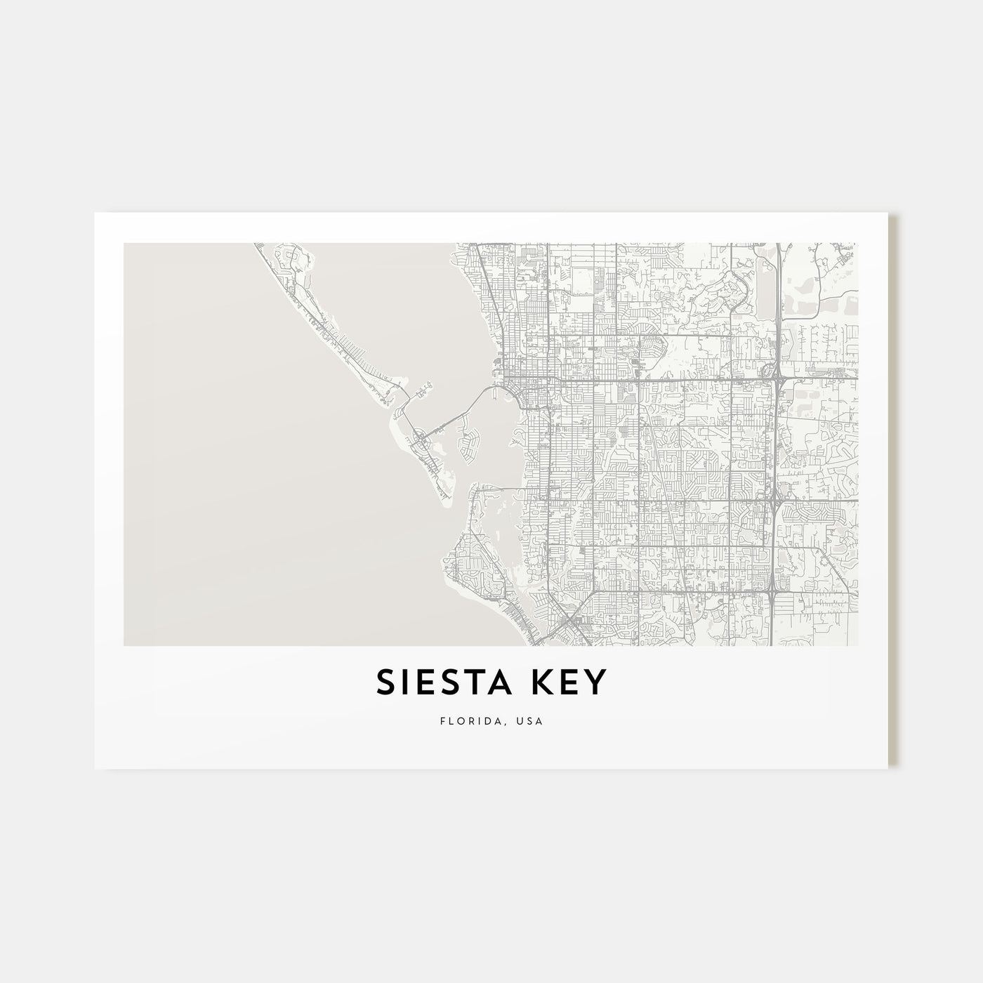 Siesta Key Map Landscape Poster