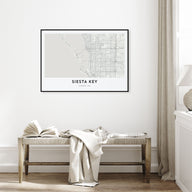 Siesta Key Map Landscape Poster