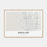 Siesta Key Map Landscape Poster