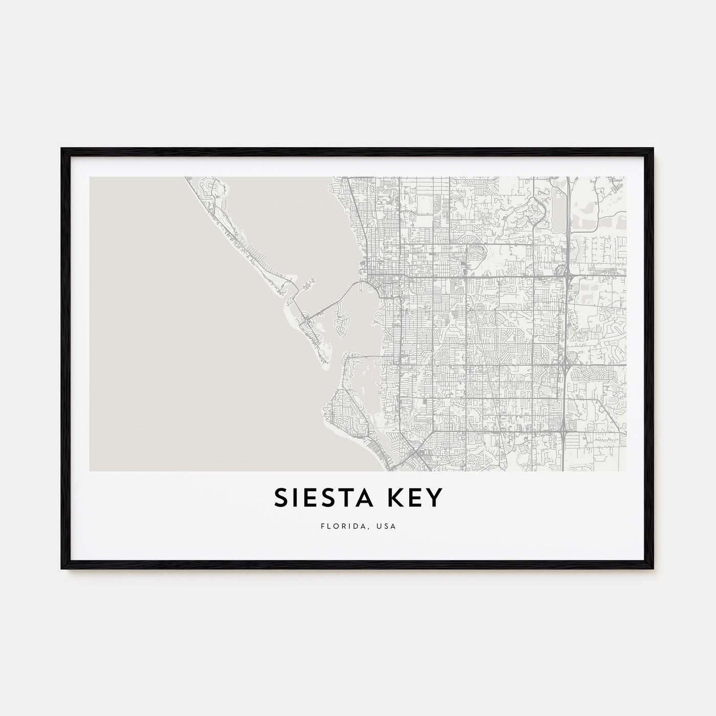 Siesta Key Map Landscape Poster