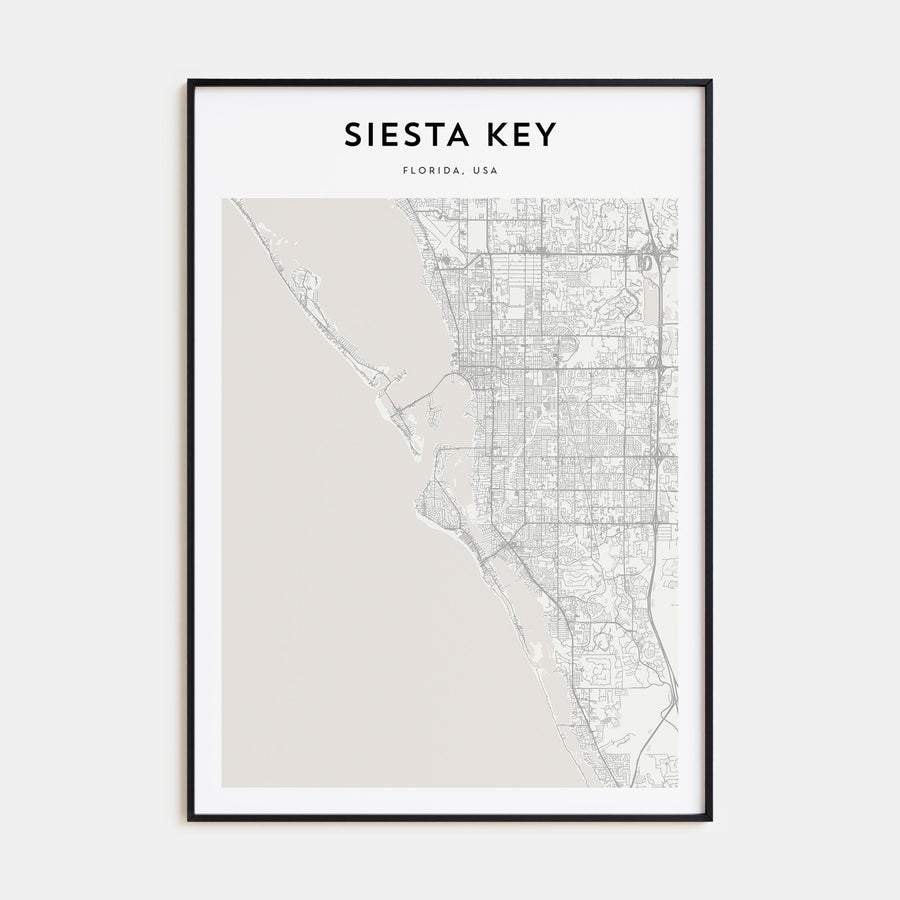 Siesta Key Map Portrait Poster