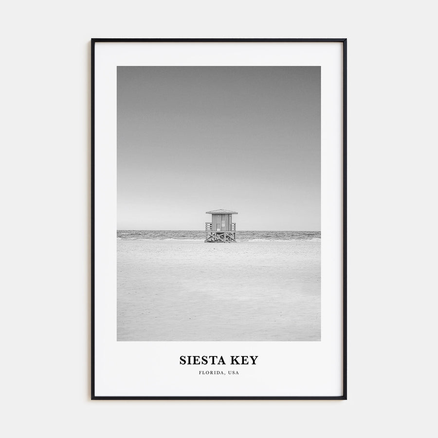 Siesta Key Portrait B&W Poster