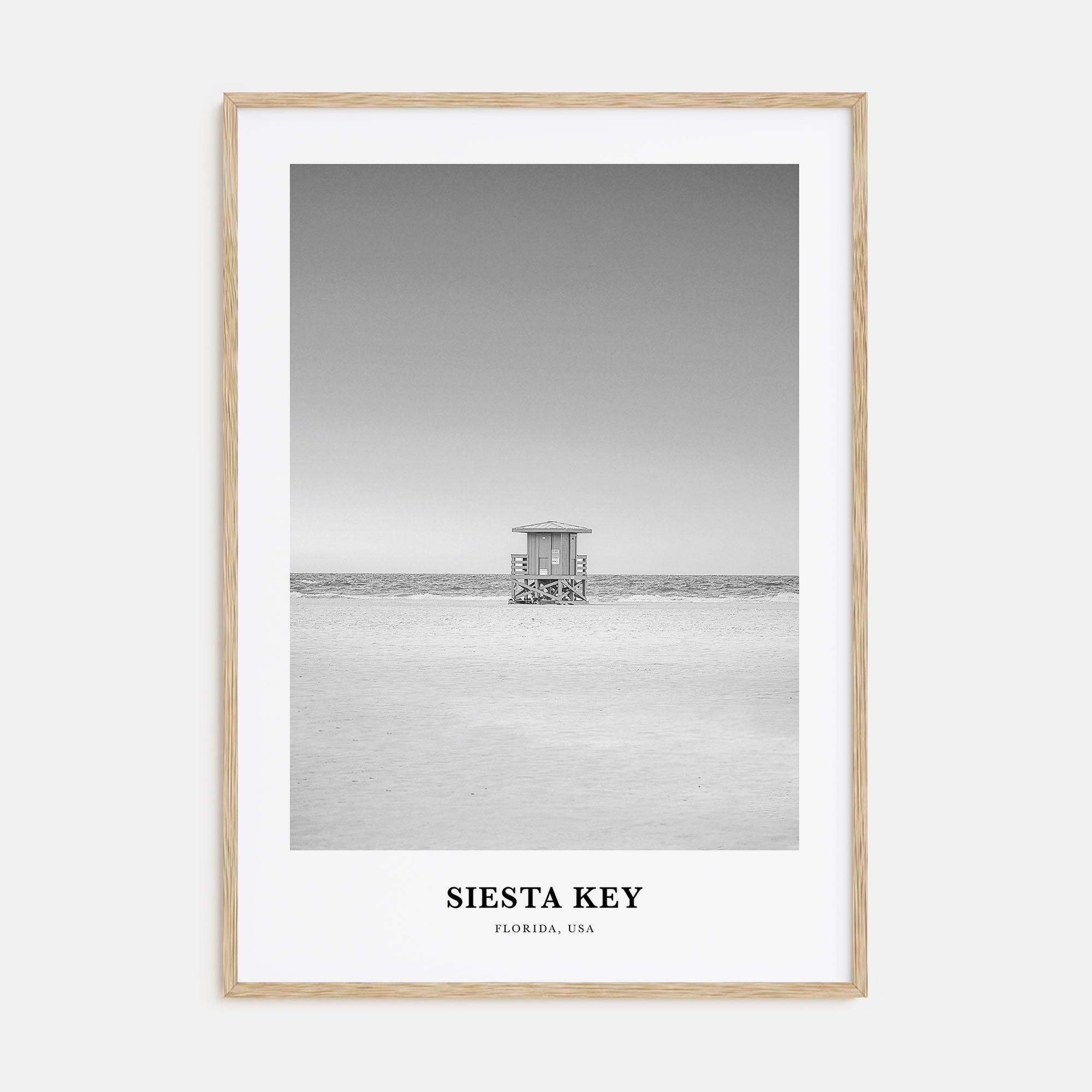 Siesta Key Portrait B&W Poster