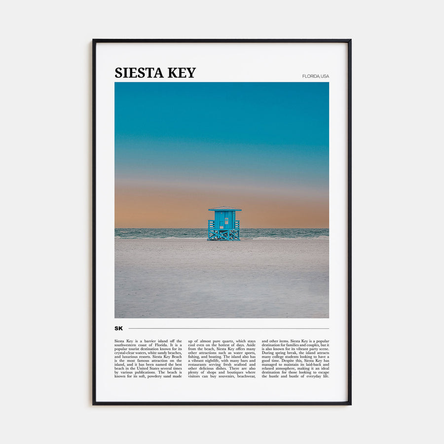 Siesta Key Travel Color Poster