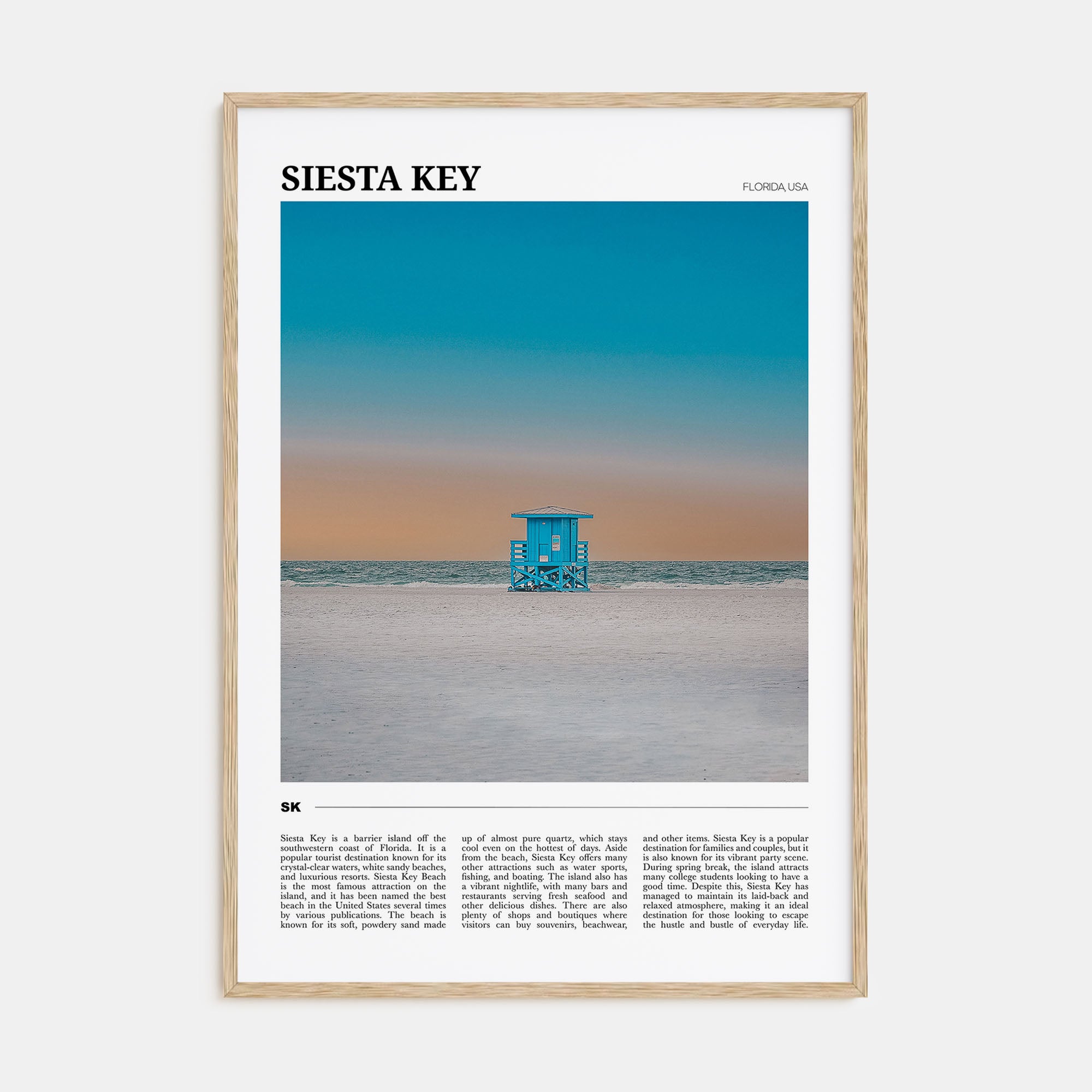Siesta Key Travel Color Poster