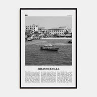 Sihanoukville Travel B&W Poster