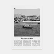 Sihanoukville Travel B&W Poster