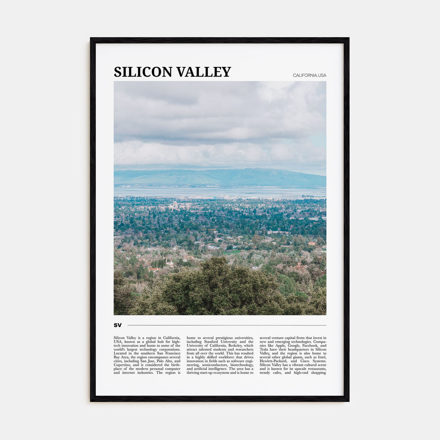 Silicon Valley Travel Color No 1 Poster