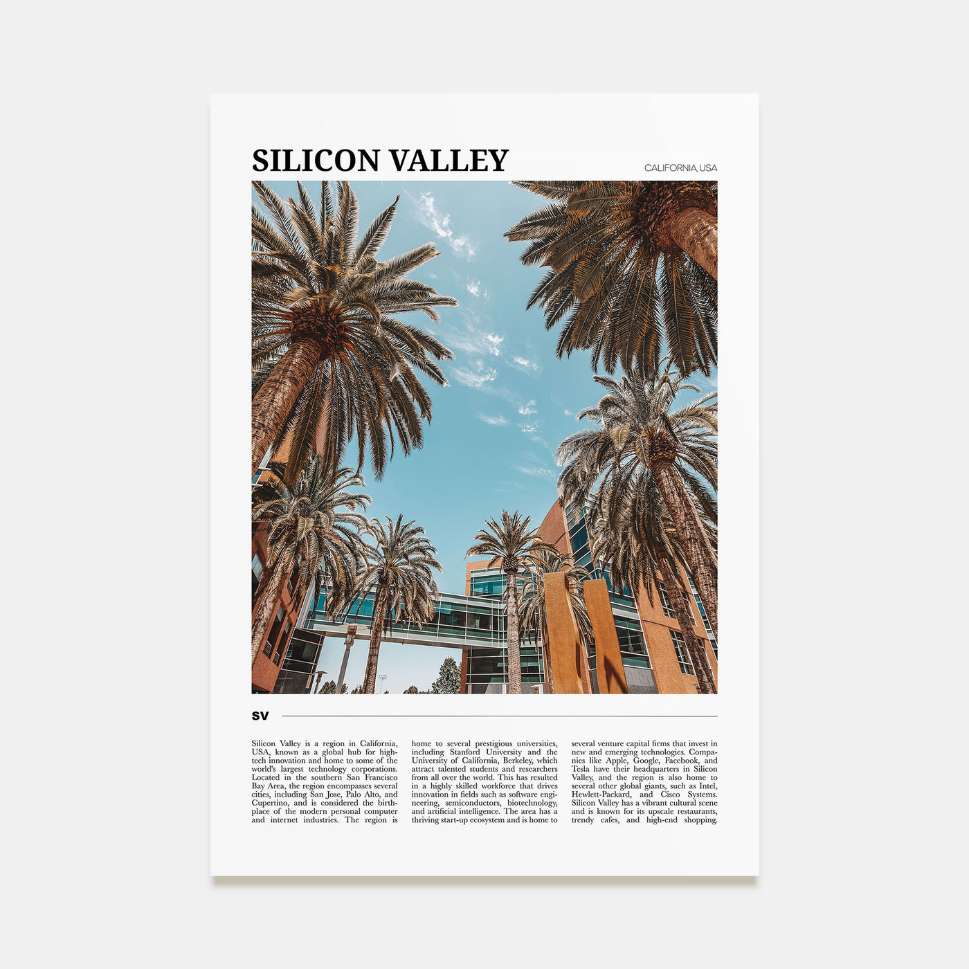 Silicon Valley Travel Color No 2 Poster