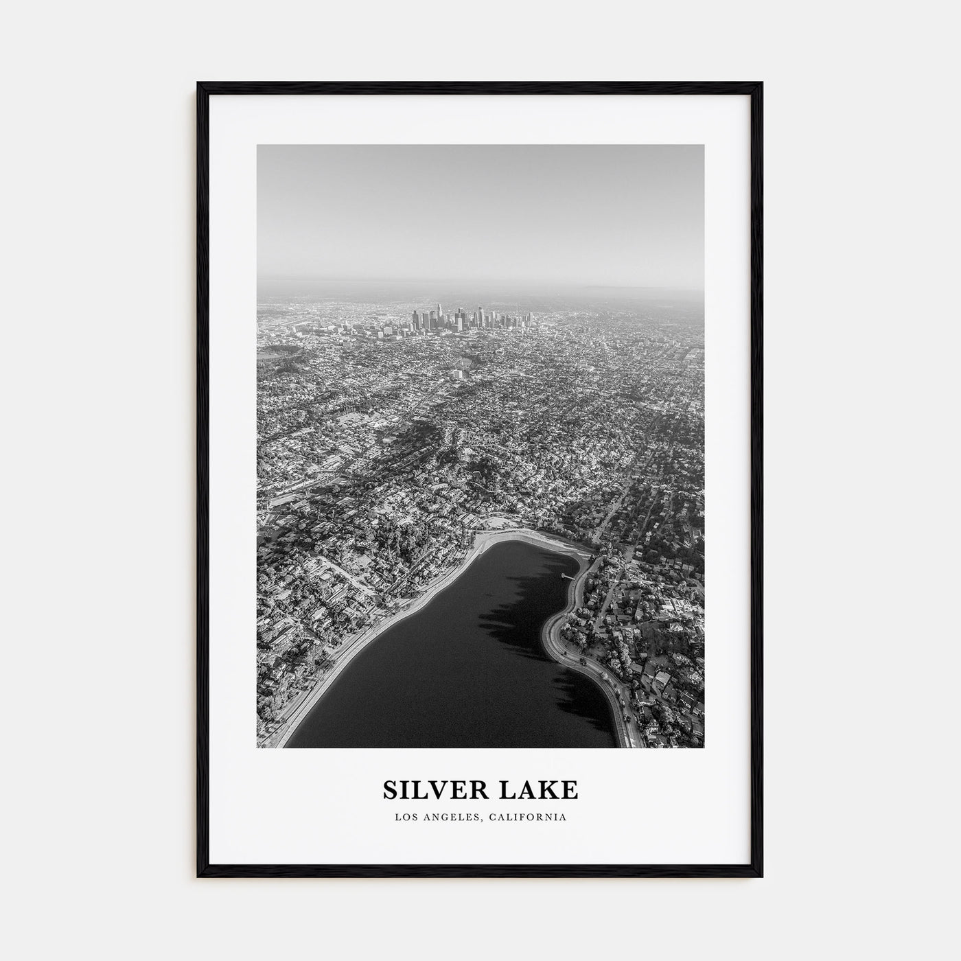 Silver Lake, Los Angeles Portrait B&W Poster