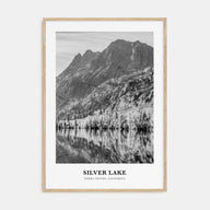 Silver Lake, Sierra Nevada Portrait B&W Poster