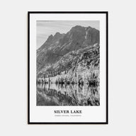 Silver Lake, Sierra Nevada Portrait B&W Poster