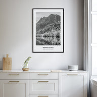 Silver Lake, Sierra Nevada Portrait B&W Poster