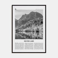 Silver Lake, Sierra Nevada Travel B&W Poster