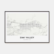 Simi Valley Map Landscape Poster