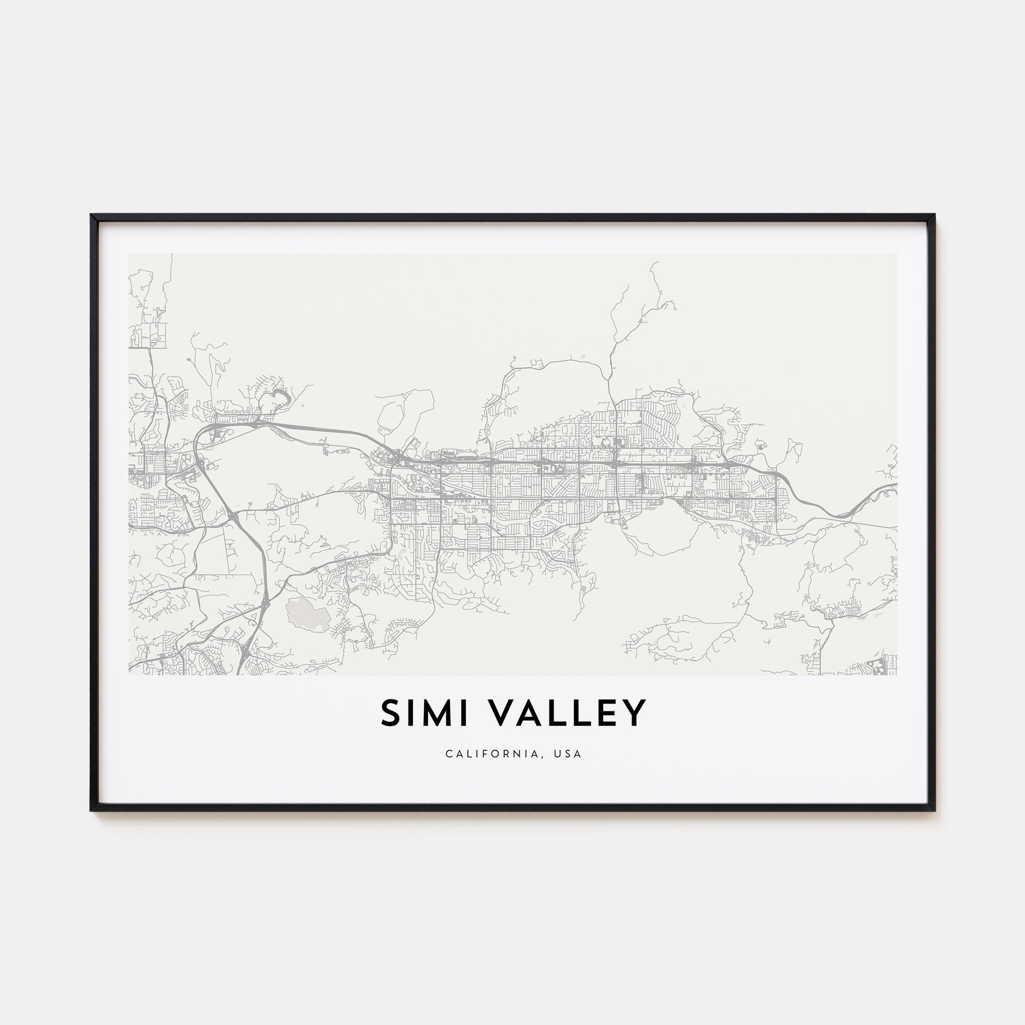 Simi Valley Map Landscape Poster