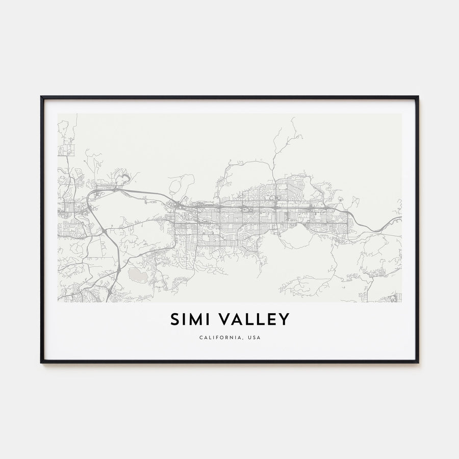 Simi Valley Map Landscape Poster