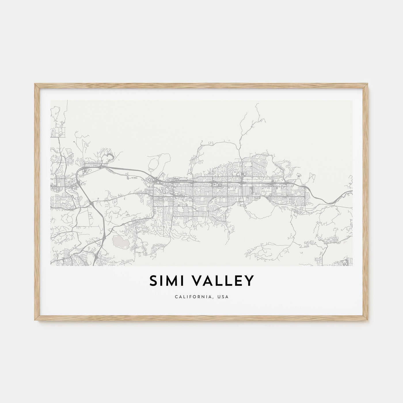 Simi Valley Map Landscape Poster