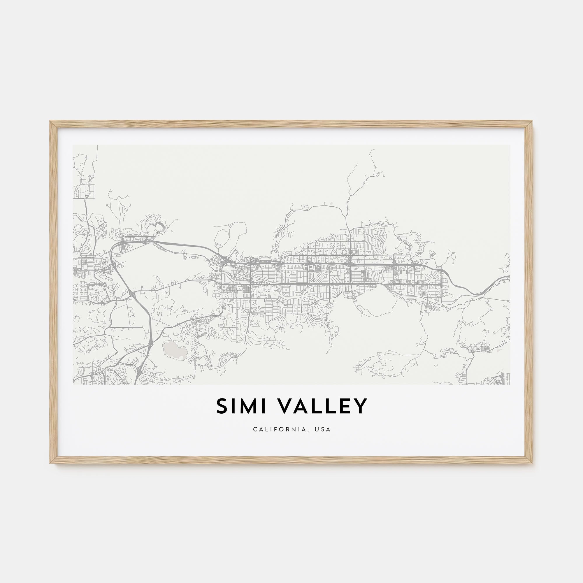 Simi Valley Map Landscape Poster