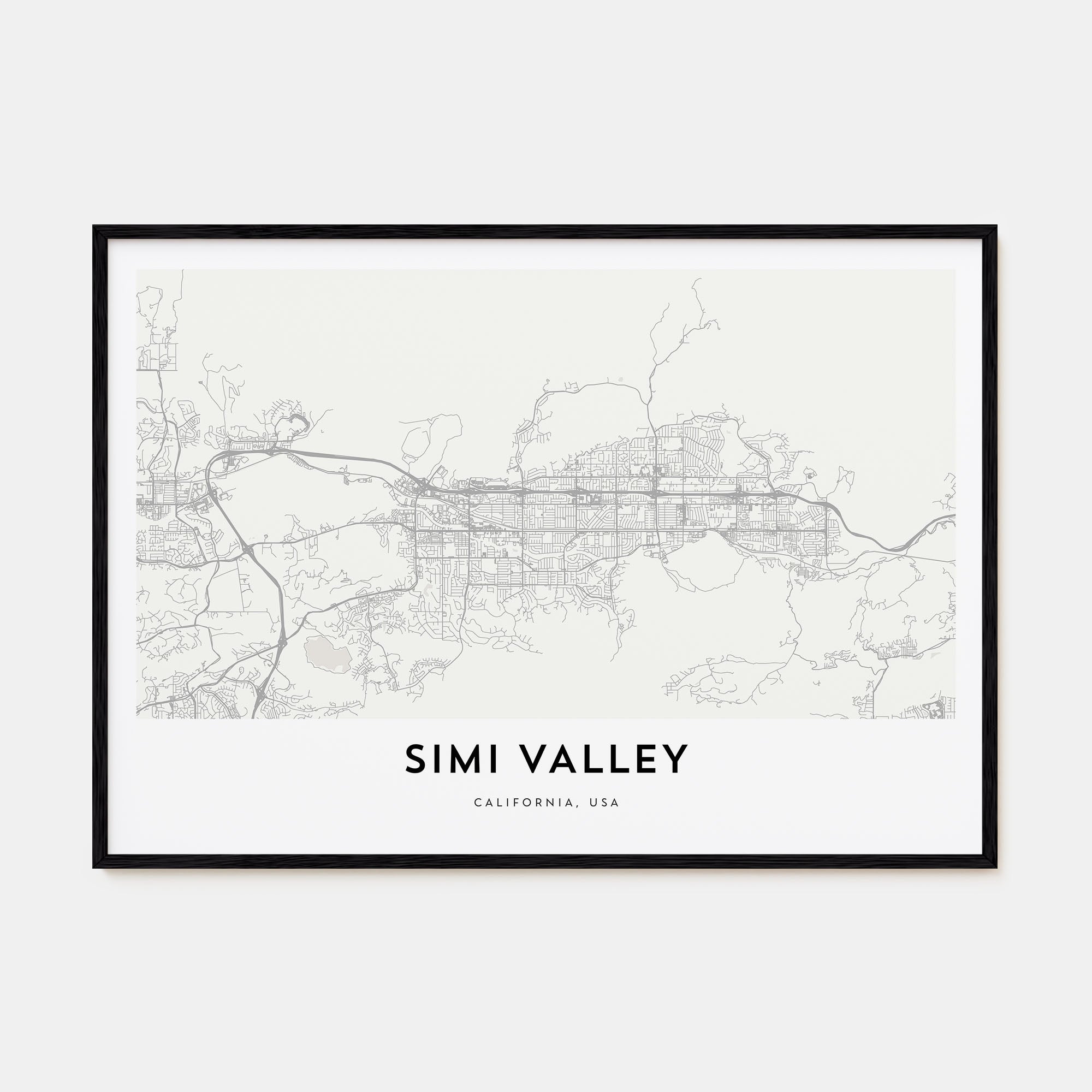 Simi Valley Map Landscape Poster