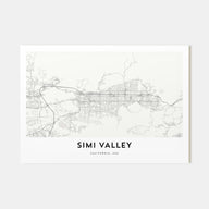 Simi Valley Map Landscape Poster