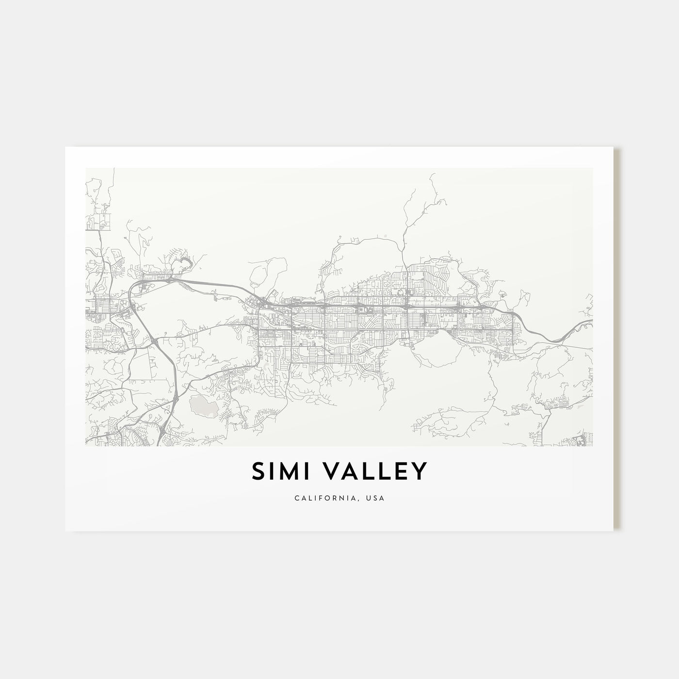 Simi Valley Map Landscape Poster